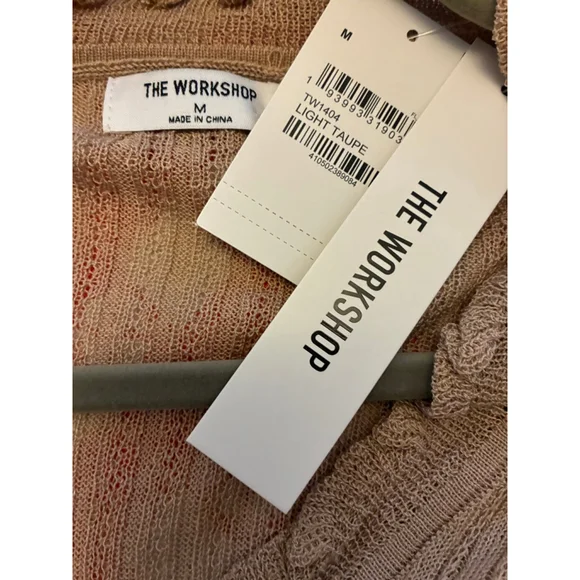 NWT The Workshop Size Medium Taupe cardigan with Tie in the Front - Picture 5 of 6